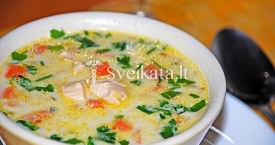 Vištienos sriuba su ryžiais ir daržovėmis